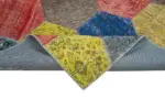 Patchwork Multi Pamuk Üzerine Yün El Dokuma Kilim-202x309 - Görsel 6