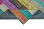 Patchwork Multi Pamuk Üzerine Yün El Dokuma Kilim-207x303 - Görsel 6
