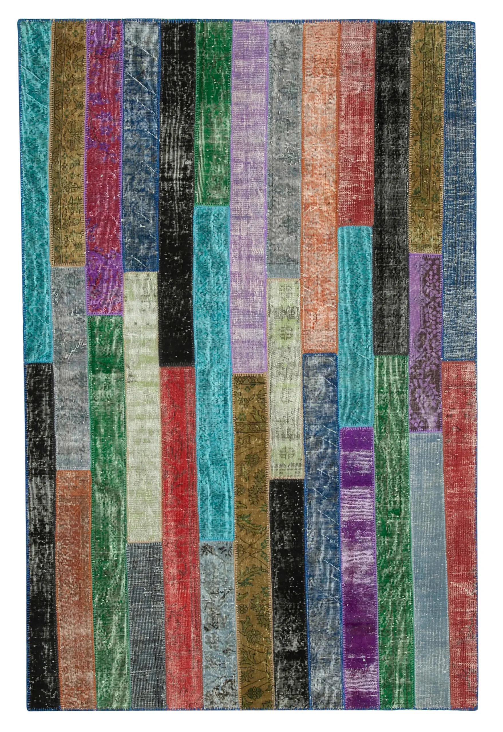 Rc_31103_1_Multicolor_Modern_Design_Patchwork_Rugs Patchwork Multi Pamuk Üzerine Yün El Dokuma Kilim-197x303 - Görsel 1