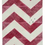 Patchwork Pembe Pamuk Üzerine Yün El Dokuma Kilim-201x310