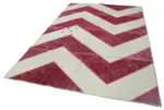 Patchwork Pembe Pamuk Üzerine Yün El Dokuma Kilim-201x310 - Görsel 3