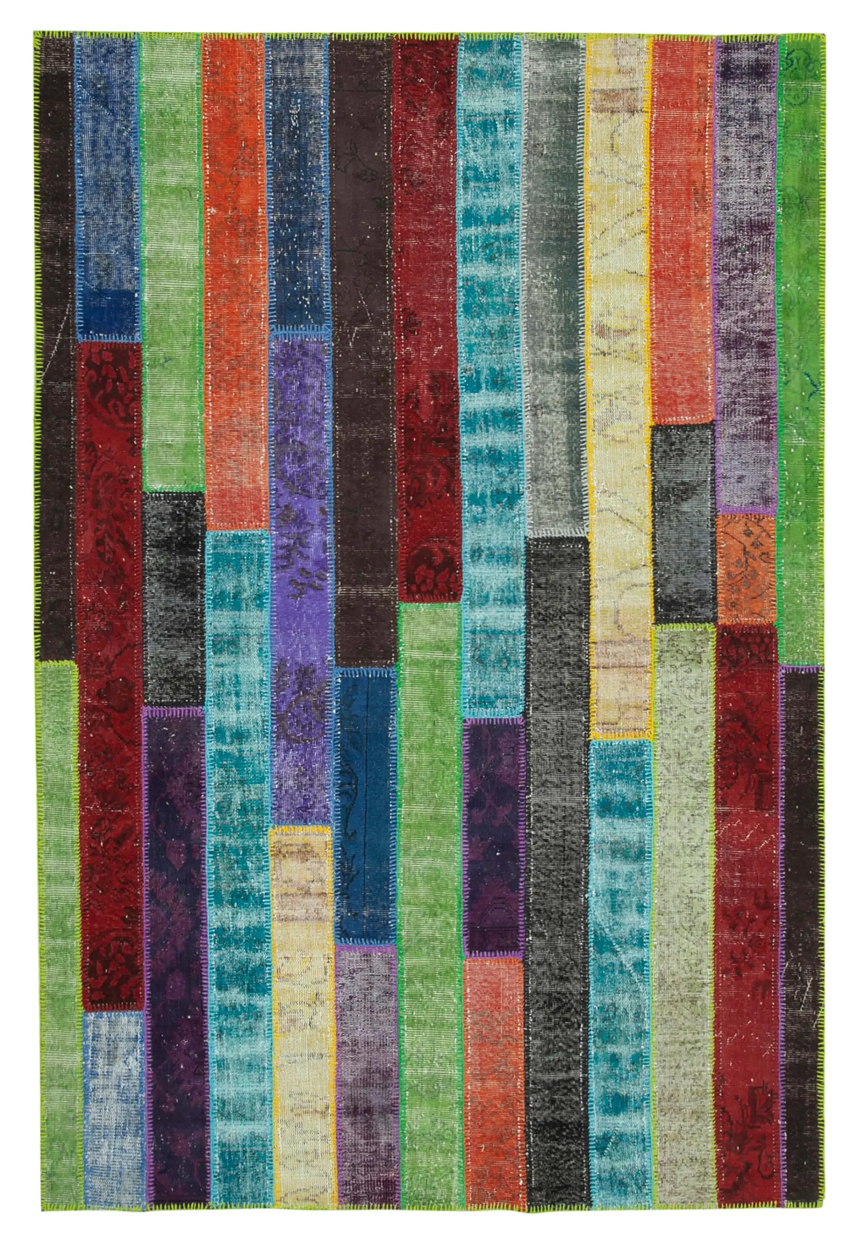 Rc_31106_1_Multicolor_Modern_Design_Patchwork_Rugs Patchwork Multi Pamuk Üzerine Yün El Dokuma Kilim-202x302 - Görsel 1