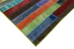 Patchwork Multi Pamuk Üzerine Yün El Dokuma Kilim-202x302 - Görsel 4