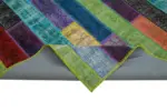 Patchwork Multi Pamuk Üzerine Yün El Dokuma Kilim-202x302 - Görsel 6