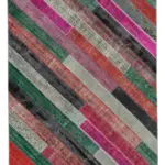 Patchwork Multi Pamuk Üzerine Yün El Dokuma Kilim-200x290