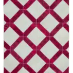 Patchwork Pembe Pamuk Üzerine Yün El Dokuma Kilim-199x293