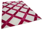 Patchwork Pembe Pamuk Üzerine Yün El Dokuma Kilim-199x293 - Görsel 2