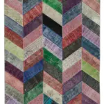 Patchwork Multi Pamuk Üzerine Yün El Dokuma Kilim-215x301