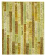 Patchwork Sarı Pamuk Üzerine Yün El Dokuma Kilim-248x305