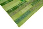 Patchwork Yeşil Pamuk Üzerine Yün El Dokuma Kilim-247x307 - Görsel 4