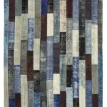 Patchwork Siyah Pamuk Üzerine Yün El Dokuma Kilim-248x308