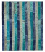 Patchwork Multi Pamuk Üzerine Yün El Dokuma Kilim-257x306