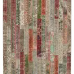 Patchwork Multi Pamuk Üzerine Yün El Dokuma Kilim-243x305