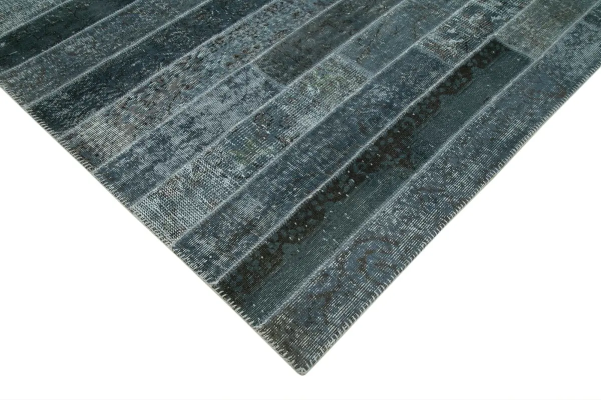 Patchwork Gri Pamuk Üzerine Yün El Dokuma Kilim-240x307 - Görsel 4