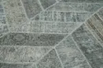 Patchwork Gri Pamuk Üzerine Yün El Dokuma Kilim-245x309 - Görsel 5
