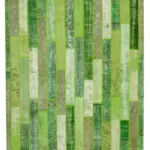 Patchwork Yeşil Pamuk Üzerine Yün El Dokuma Kilim-245x308