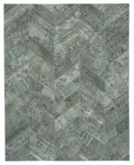 Patchwork Gri Pamuk Üzerine Yün El Dokuma Kilim-248x308