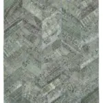 Patchwork Gri Pamuk Üzerine Yün El Dokuma Kilim-247x308