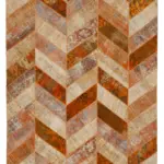 Patchwork Turuncu Pamuk Üzerine Yün El Dokuma Kilim-249x308