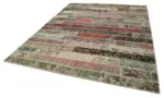 Patchwork Multi Pamuk Üzerine Yün El Dokuma Kilim-245x305 - Görsel 3