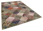 Patchwork Multi Pamuk Üzerine Yün El Dokuma Kilim-225x340 - Görsel 2