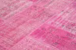 Patchwork Pembe Pamuk Üzerine Yün El Dokuma Kilim-250x350 - Görsel 5