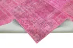 Patchwork Pembe Pamuk Üzerine Yün El Dokuma Kilim-250x350 - Görsel 6