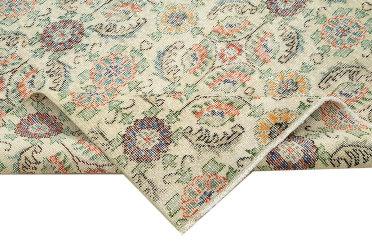 Damalı Modern Dizayn Geometrik Multi Renk Pamuk Üstü Yün El Dokuma Halı-154x274 - Görsel 6