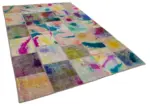 Patchwork Multi Pamuk Üzerine Yün El Dokuma Kilim-200x298 - Görsel 2