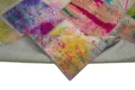 Patchwork Multi Pamuk Üzerine Yün El Dokuma Kilim-198x302 - Görsel 6