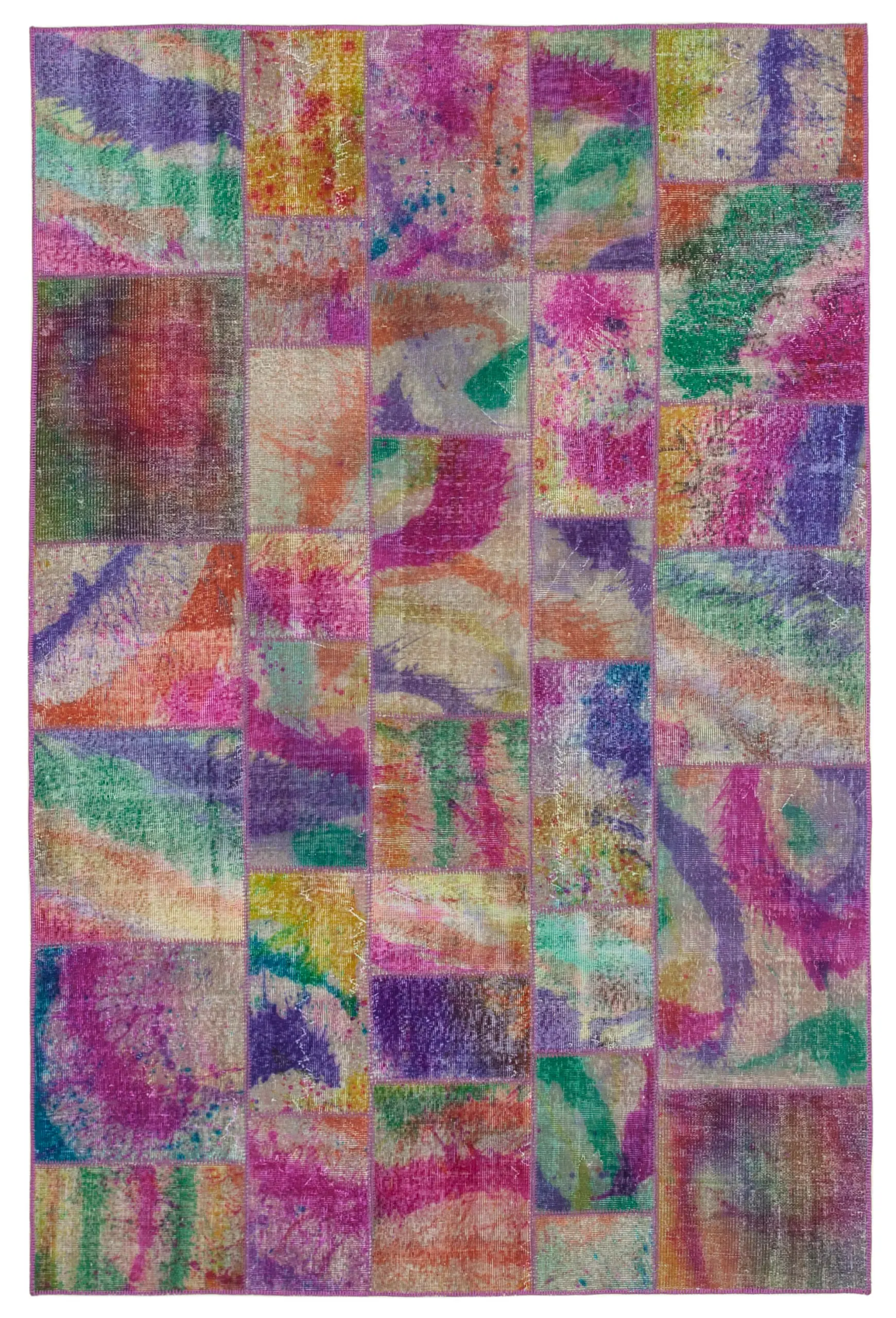 Rc_31344_0_Multicolor_Patchwork_Rugs Patchwork Multi Pamuk Üzerine Yün El Dokuma Kilim-200x300 - Görsel 1