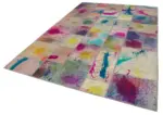 Patchwork Multi Pamuk Üzerine Yün El Dokuma Kilim-207x302 - Görsel 3