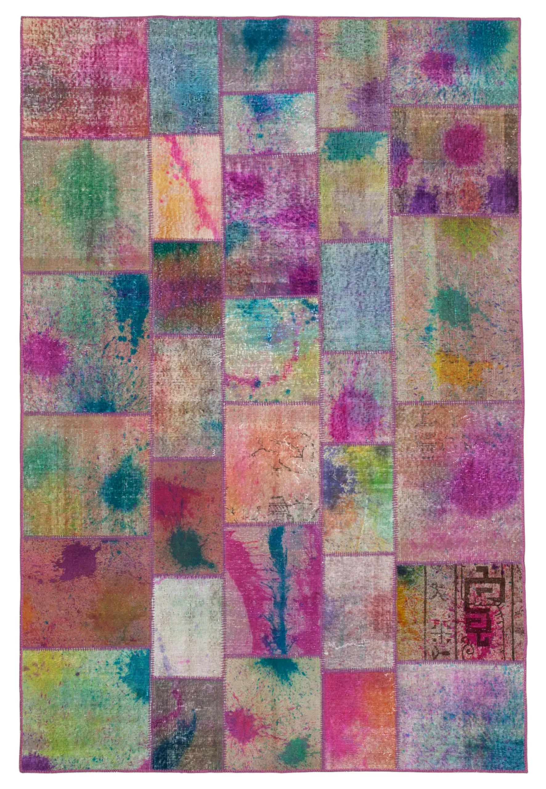 Rc_31349_0_Multicolor_Patchwork_Rugs Patchwork Multi Pamuk Üzerine Yün El Dokuma Kilim-198x300 - Görsel 1