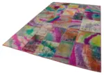 Patchwork Multi Pamuk Üzerine Yün El Dokuma Kilim-200x300 - Görsel 3