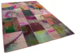Patchwork Multi Pamuk Üzerine Yün El Dokuma Kilim-198x300 - Görsel 2
