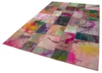 Patchwork Multi Pamuk Üzerine Yün El Dokuma Kilim-198x300 - Görsel 3