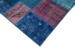 Patchwork Mavi Pamuk Üzerine Yün El Dokuma Kilim-202x300 - Görsel 4