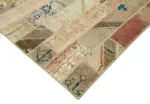 Patchwork Bej Pamuk Üzerine Yün El Dokuma Kilim-201x300 - Görsel 4