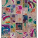 Patchwork Multi Pamuk Üzerine Yün El Dokuma Kilim-205x300