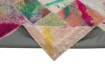 Patchwork Multi Pamuk Üzerine Yün El Dokuma Kilim-204x305 - Görsel 6
