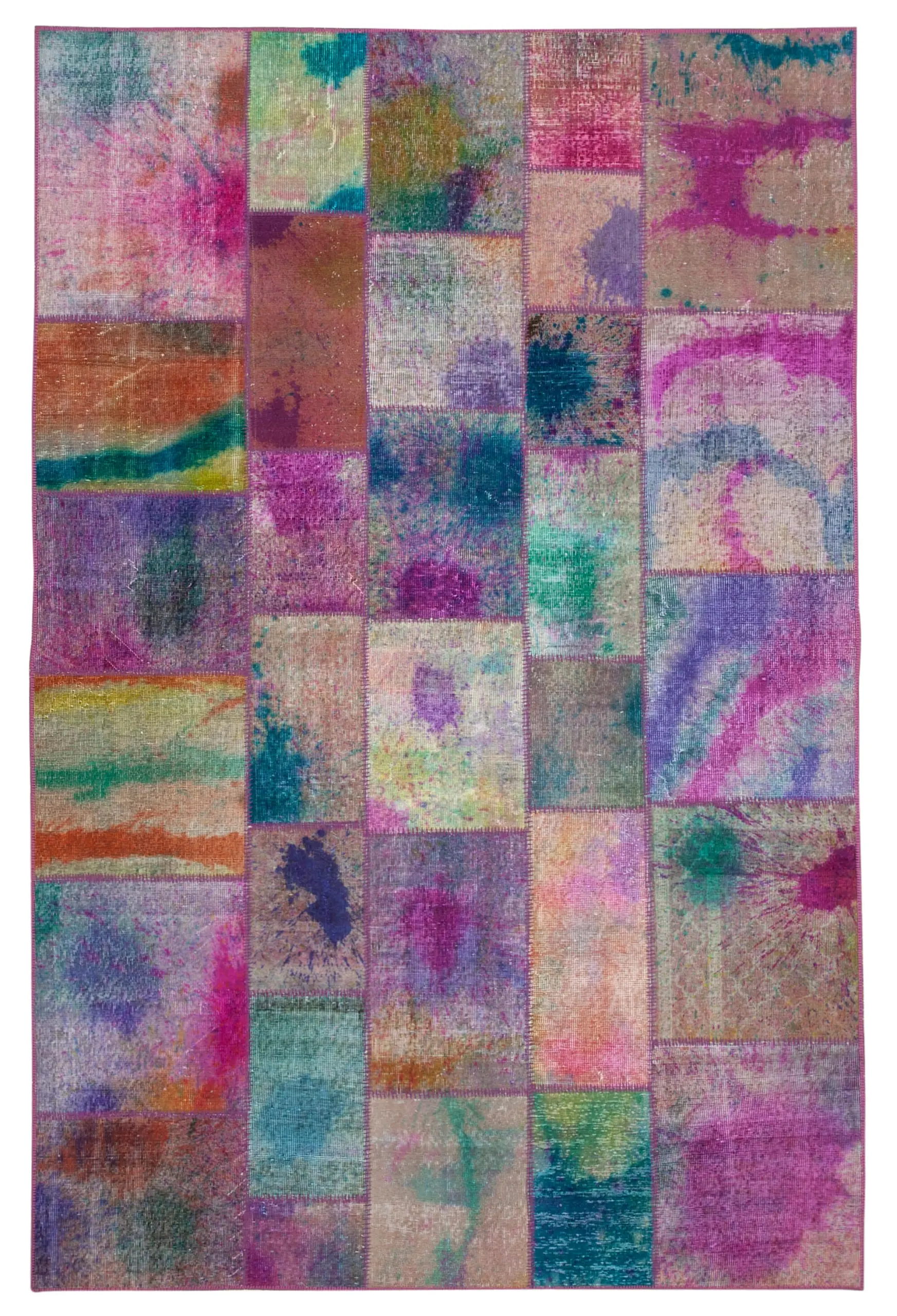 Rc_31413_0_Multicolor_Patchwork_Rugs Patchwork Multi Pamuk Üzerine Yün El Dokuma Kilim-198x300 - Görsel 1