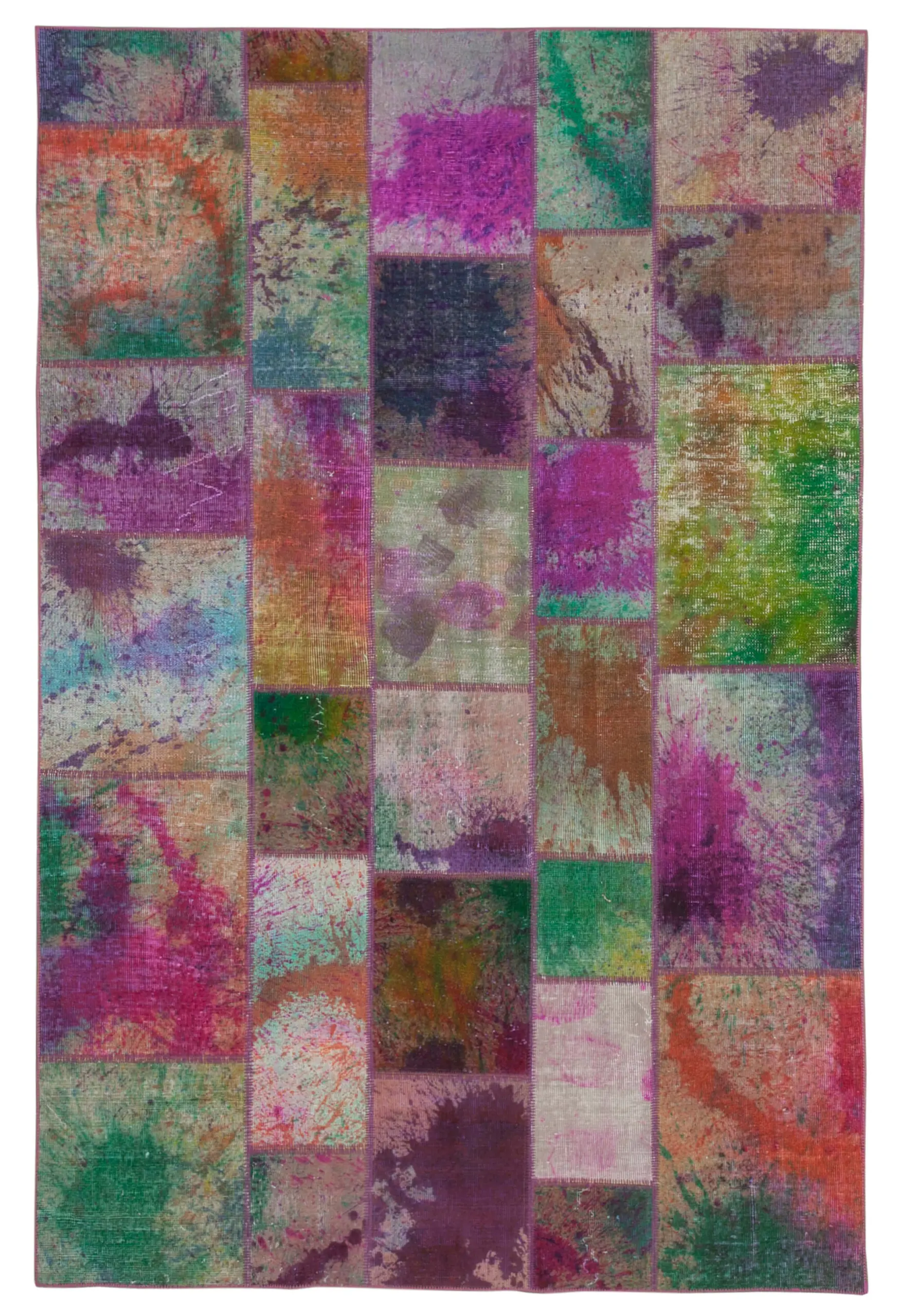 Rc_31429_0_Multicolor_Patchwork_Rugs Patchwork Multi Pamuk Üzerine Yün El Dokuma Kilim-196x300 - Görsel 1
