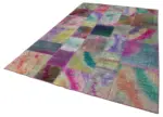 Patchwork Multi Pamuk Üzerine Yün El Dokuma Kilim-198x300 - Görsel 3