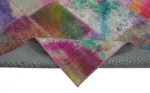 Patchwork Multi Pamuk Üzerine Yün El Dokuma Kilim-198x300 - Görsel 6