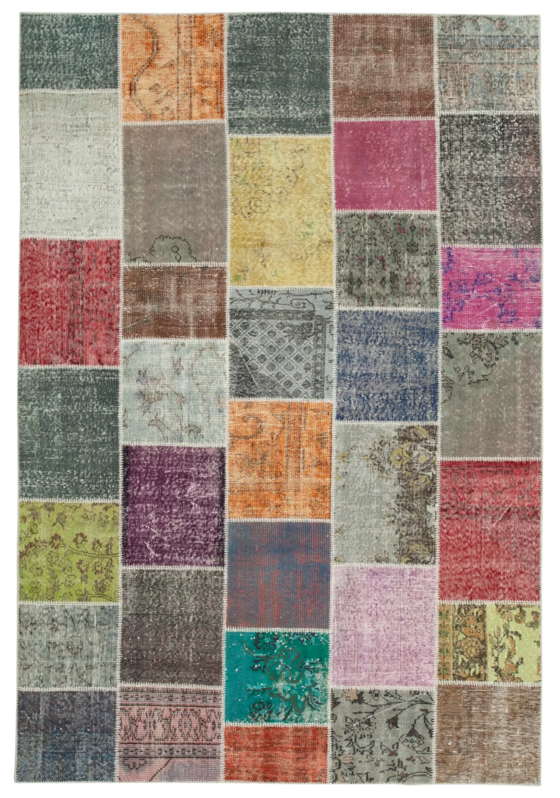 Rc_31443_0_Multicolor_Patchwork_Rugs Patchwork Multi Pamuk Üzerine Yün El Dokuma Kilim-205x297 - Görsel 1