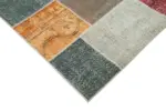 Patchwork Multi Pamuk Üzerine Yün El Dokuma Kilim-205x297 - Görsel 4