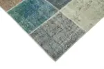 Patchwork Multi Pamuk Üzerine Yün El Dokuma Kilim-205x301 - Görsel 4