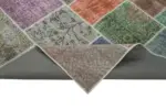 Patchwork Multi Pamuk Üzerine Yün El Dokuma Kilim-204x301 - Görsel 6