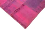 Patchwork Pembe Pamuk Üzerine Yün El Dokuma Kilim-208x304 - Görsel 4