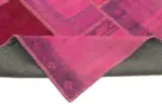 Patchwork Pembe Pamuk Üzerine Yün El Dokuma Kilim-207x304 - Görsel 6